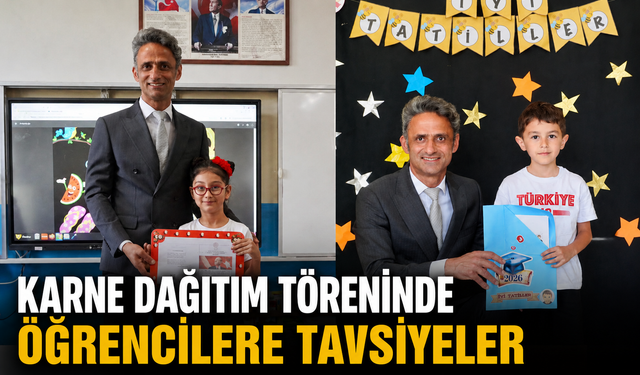 Karne dağıtım töreninde öğrencilere tavsiyeler