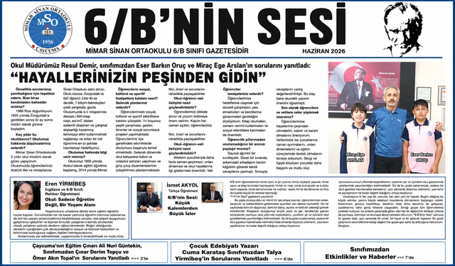 Ortaokul öğrencileri gazete çıkardı: 6/B’nin Sesi