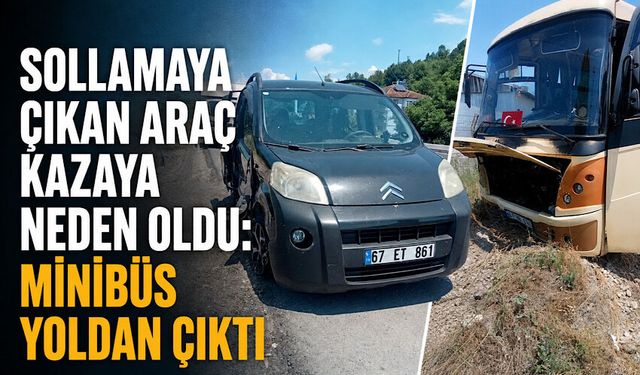Sollamaya çıkan araç kazaya neden oldu: Minibüs yoldan çıktı