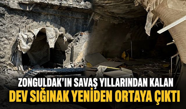 Zonguldak'ın savaş yıllarından kalan dev sığınak yeniden ortaya çıktı