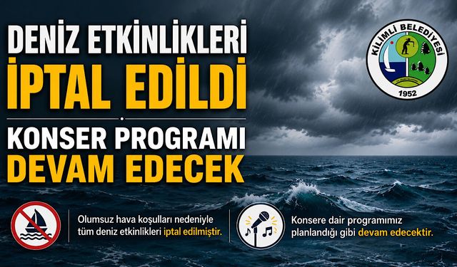 Deniz etkinlikleri iptal edildi, konser programı devam edecek