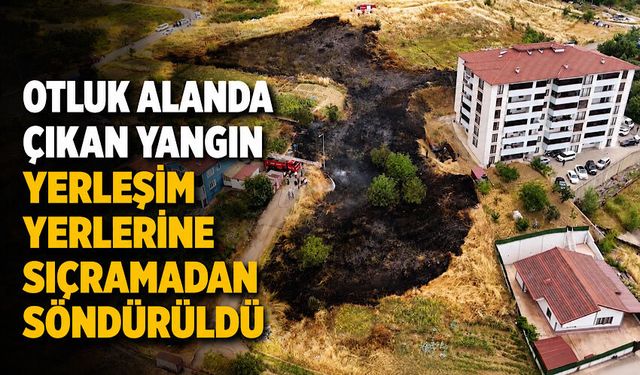 Otluk alanda çıkan yangın yerleşim yerlerine sıçramadan söndürüldü