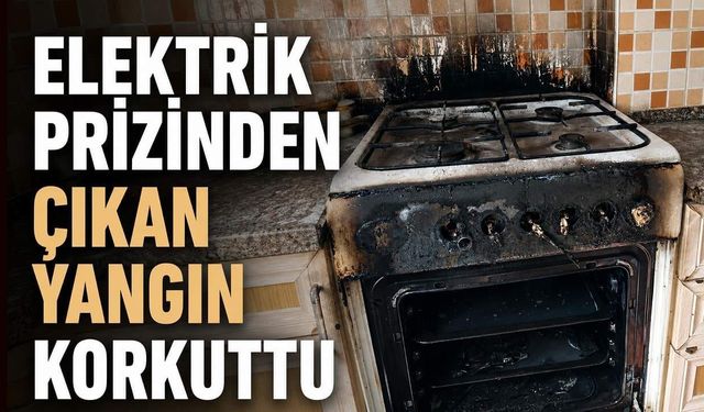 Elektrik prizinden çıkan yangın korkuttu