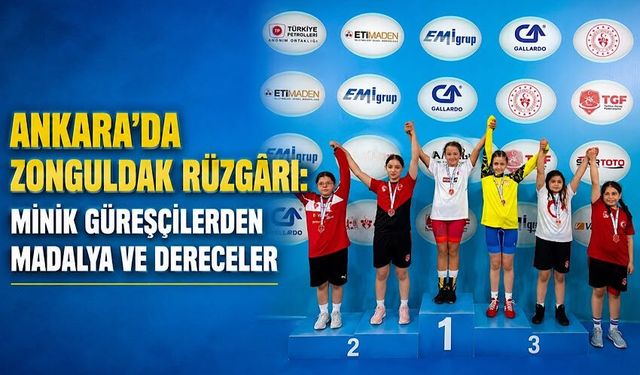 Ankara'da Zonguldak rüzgârı: Minik güreşçilerden madalya ve dereceler