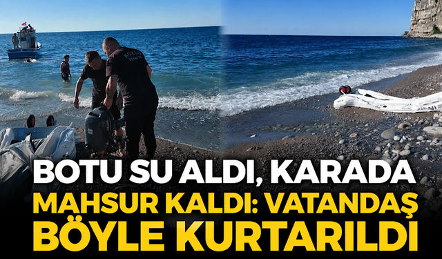 Botu su aldı, karada mahsur kaldı: Vatandaş böyle kurtarıldı