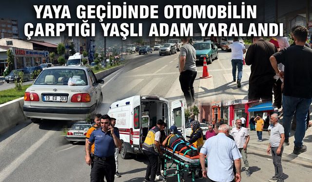 Yaya geçidinde otomobilin çarptığı yaşlı adam yaralandı
