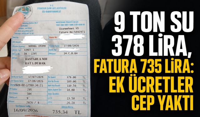 9 ton su 378 lira, fatura 735 lira: Ek ücretler cep yaktı