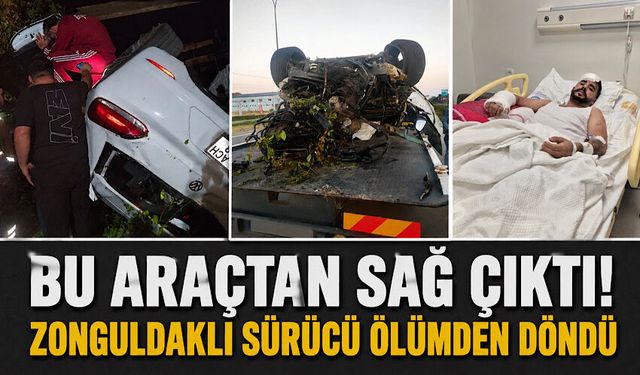 Bu araçtan sağ çıktı! Zonguldaklı sürücü ölümden döndü