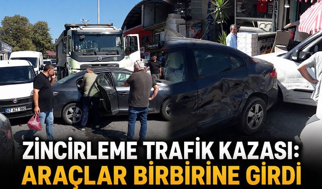 Zincirleme trafik kazası: Araçlar birbirine girdi