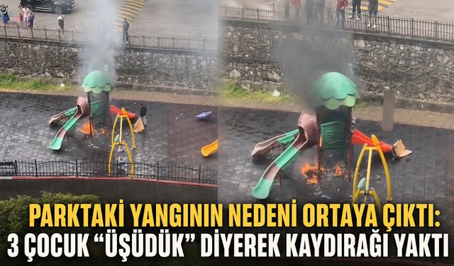 Parktaki yangının nedeni ortaya çıktı: 3 çocuk “üşüdük” diyerek kaydırağı yaktı