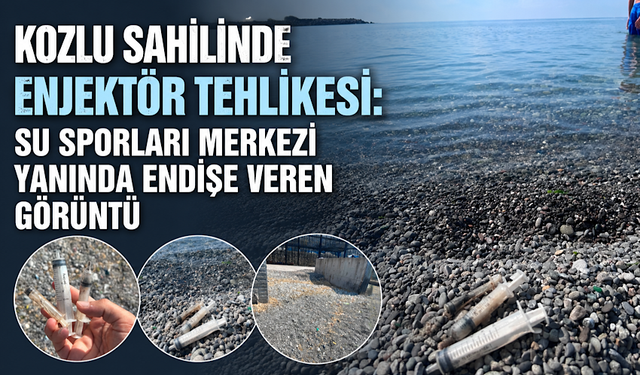 Kozlu Sahili’nde enjektör tehlikesi: Su sporları merkezi yanında endişe veren görüntü