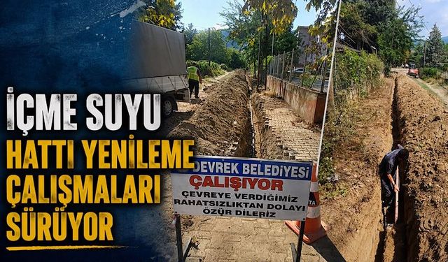 İçme suyu hattı yenileme çalışmaları sürüyor