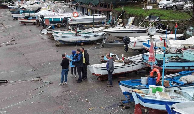 Fırtınada zarar gören tekneler için hasar tespiti yapıldı