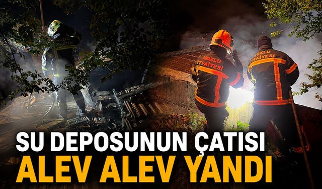 Su deposunun çatısı alev alev yandı