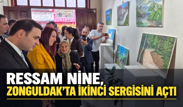 Ressam Nine, Zonguldak'ta ikinci sergisini açtı