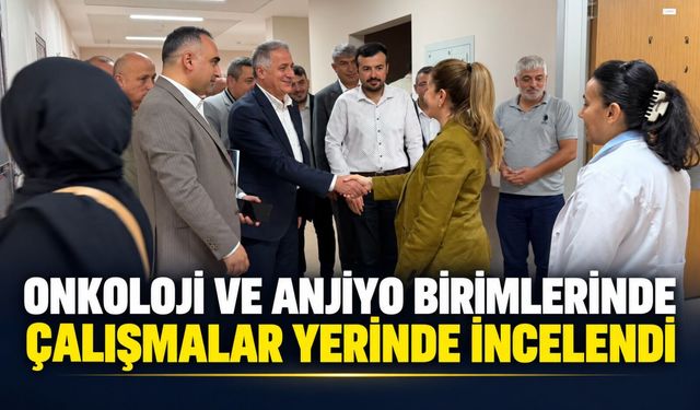 Onkoloji ve anjiyo birimlerinde çalışmalar yerinde incelendi