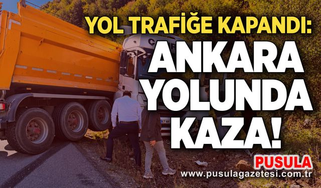 Yol trafiğe kapandı: Ankara yolunda kaza!