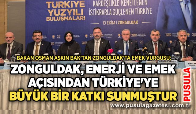 Zonguldak, enerji ve emek açısından Türkiye'ye büyük bir katkı sunmuştur