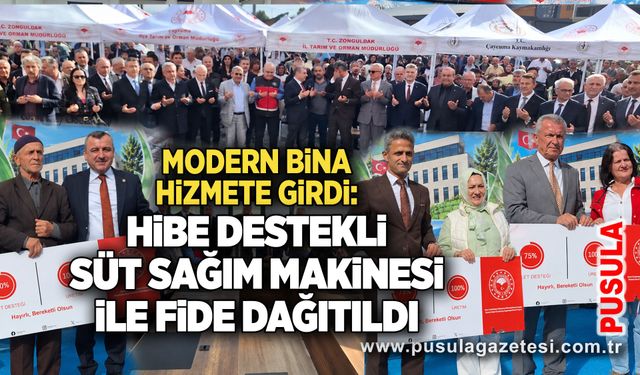 Modern bina hizmete girdi: Hibe destekli süt sağım makinesi ile fide dağıtıldı