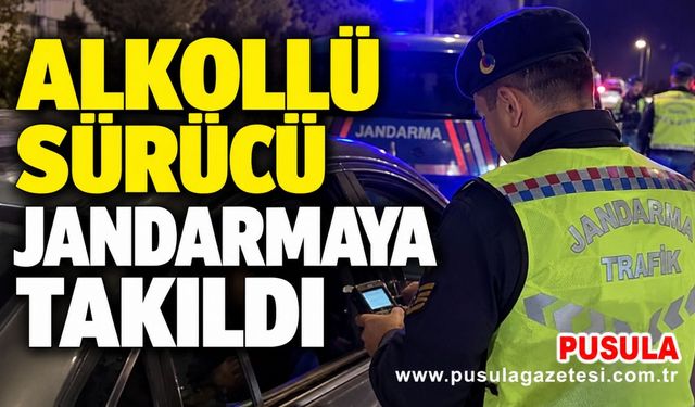 Alkollü sürücü jandarmaya takıldı