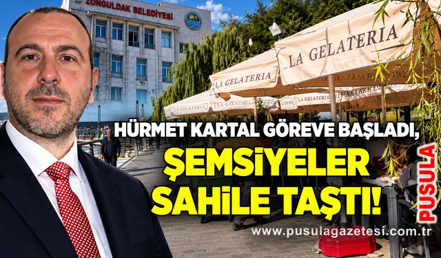 Hürmet Kartal göreve başladı, şemsiyeler sahile taştı!
