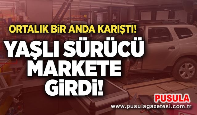 Yaşlı sürücü markete girdi!
