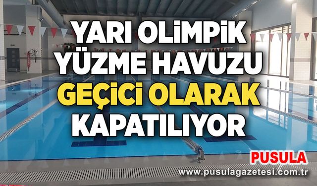 Yarı olimpik yüzme havuzu geçici olarak kapatılıyor