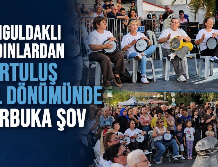 Zonguldaklı kadınlardan kurtuluş yıl dönümünde darbuka şov
