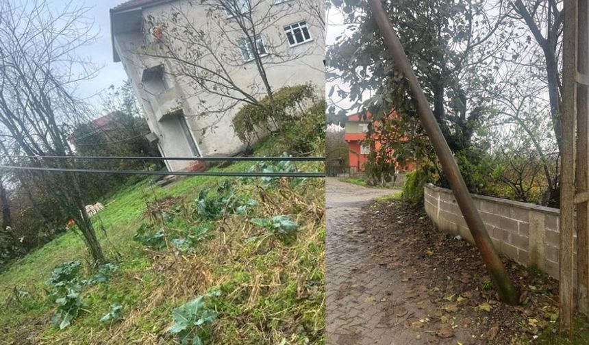Fırtınada hasar gören telefon direkleri tehlike saçıyor