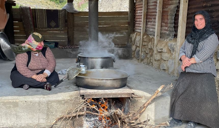 Asırlık dut pekmezi geleneği yaşatılıyor