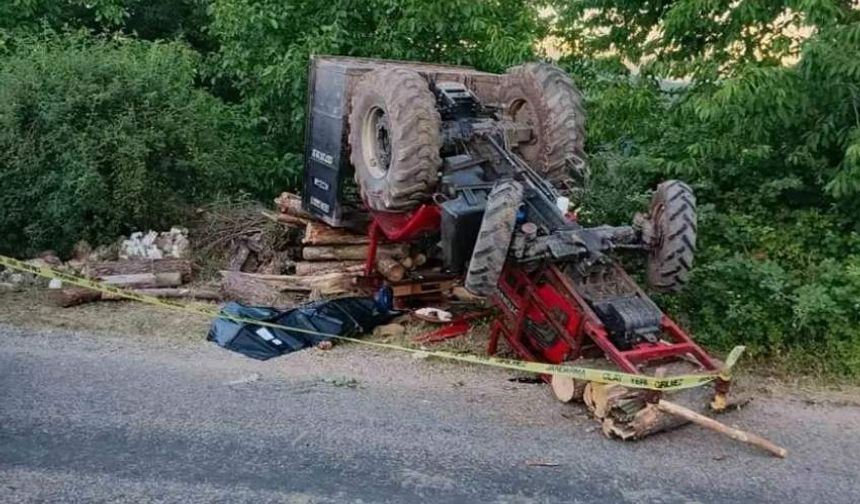 Kontrolden çıkan traktör devrildi: 1 ölü, 2 yaralı