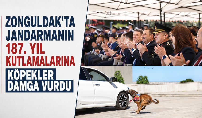 Zonguldak'ta jandarmanın 187. yıl kutlamalarına köpekler damga vurdu