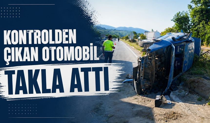 Kontrolden çıkan otomobil takla attı: Yaralılar var