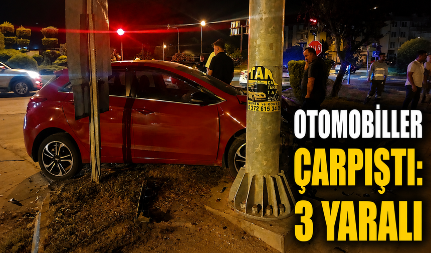 Otomobiller çarpıştı: 3 yaralı