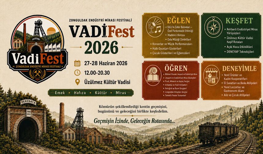 Zonguldak Endüstriyel Miras Festivali VadiFest 27-28 Haziran’da başlıyor