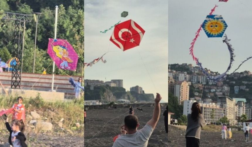 Zonguldak'ta uçurtmalar Vahşi Çöp Döküm alanına dikkat çekmek için uçuruldu