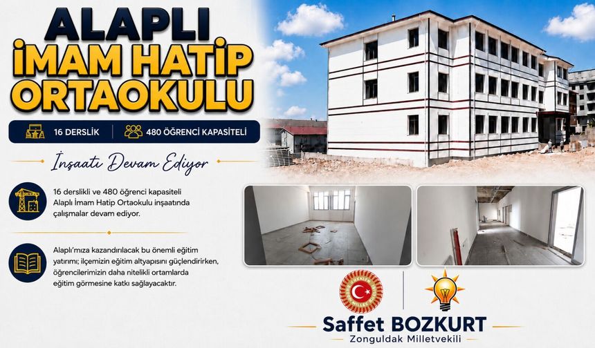 İmam Hatip Ortaokulu inşaatında çalışmalar sürüyor