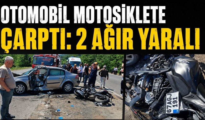 Otomobil motosiklete çarptı: 2 ağır yaralı
