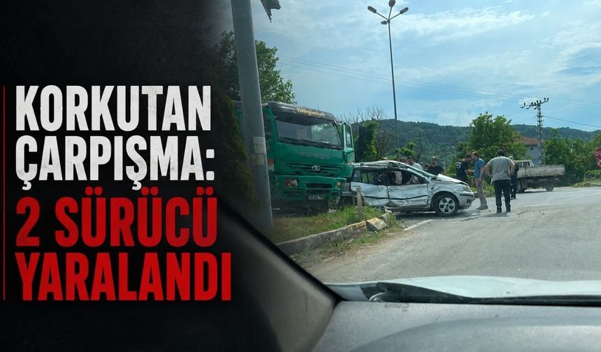Korkutan çarpışma: 2 sürücü yaralandı