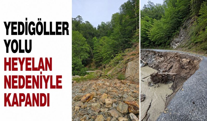 Yedigöller yolu heyelan nedeniyle kapandı