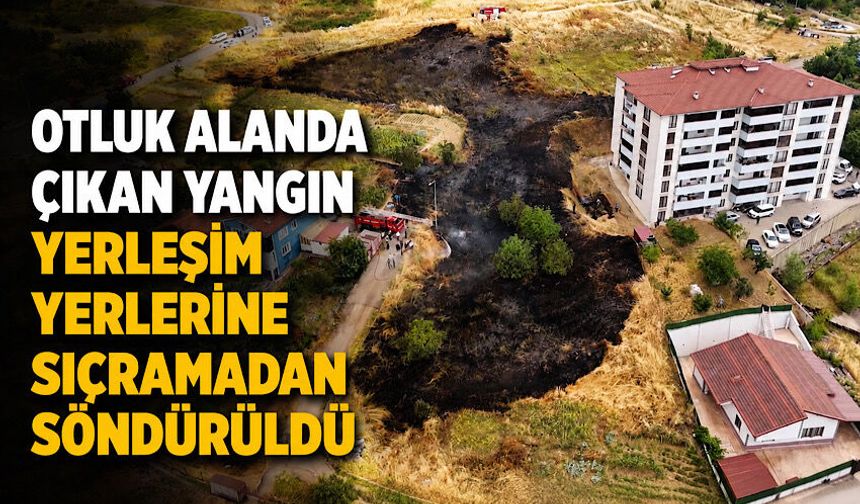 Otluk alanda çıkan yangın yerleşim yerlerine sıçramadan söndürüldü
