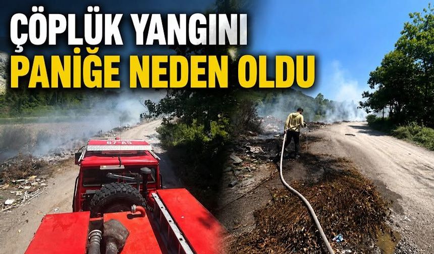 Çöplük yangını paniğe neden oldu