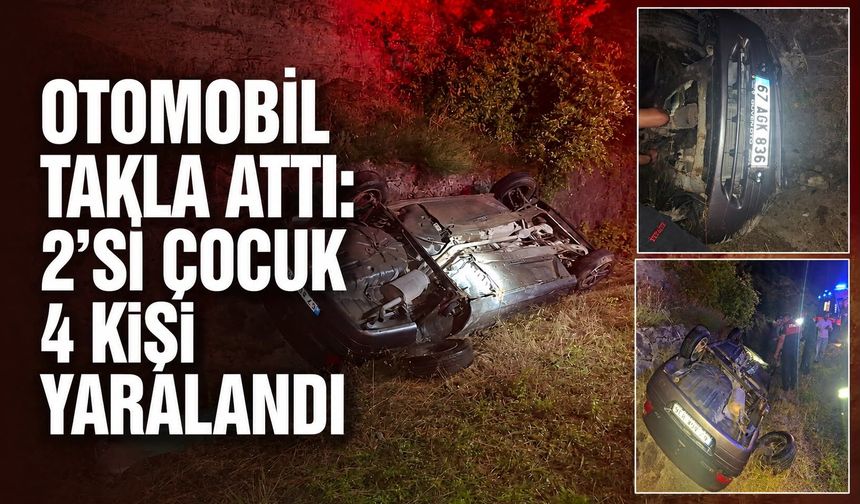 Otomobil takla attı: 2'si çocuk 4 kişi yaralandı