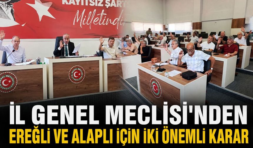 İl Genel Meclisi'nden Ereğli ve Alaplı için iki önemli karar