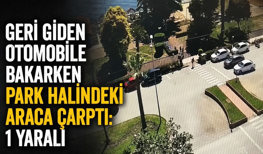 Geri giden otomobile bakarken park halindeki araca çarptı: 1 yaralı