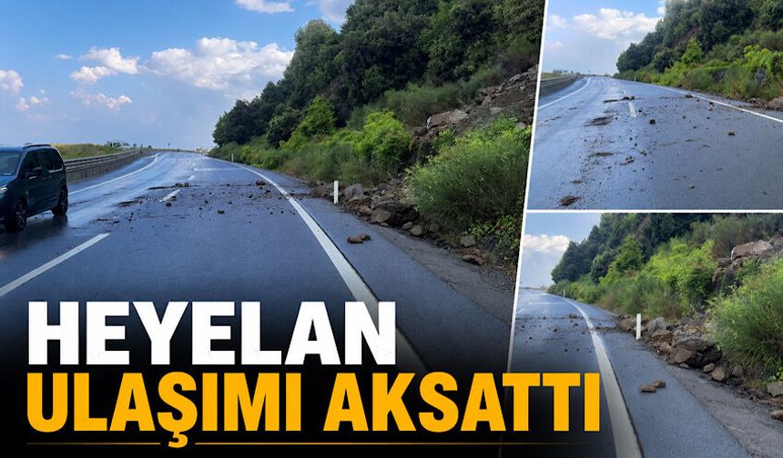 Heyelan ulaşımı aksattı