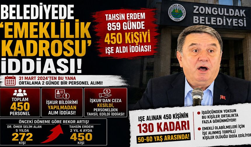 Belediyede emeklilik kadrosu: İşe alınan 450 kişinin 130’u 50-60 yaş arasında