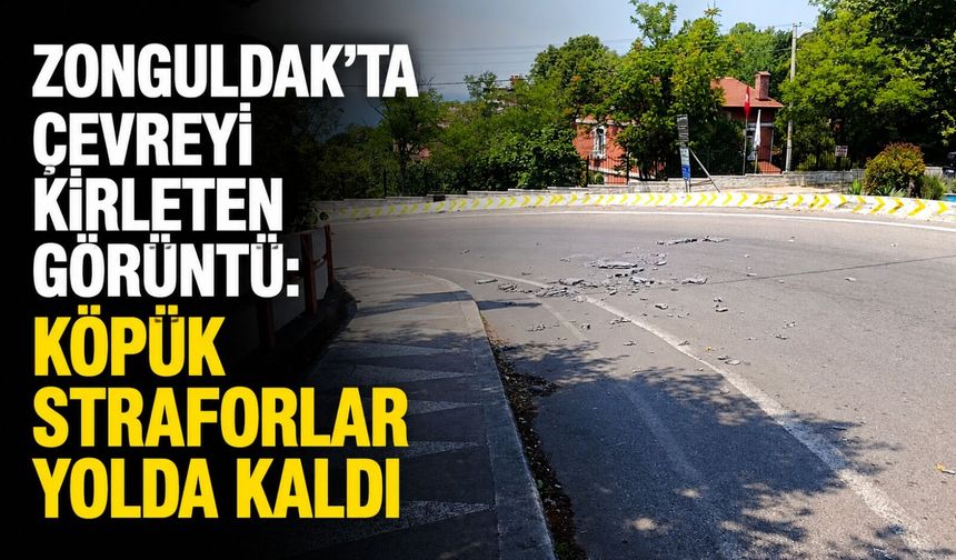 Zonguldak’ta çevreyi kirleten görüntü: Köpük straforlar yolda kaldı