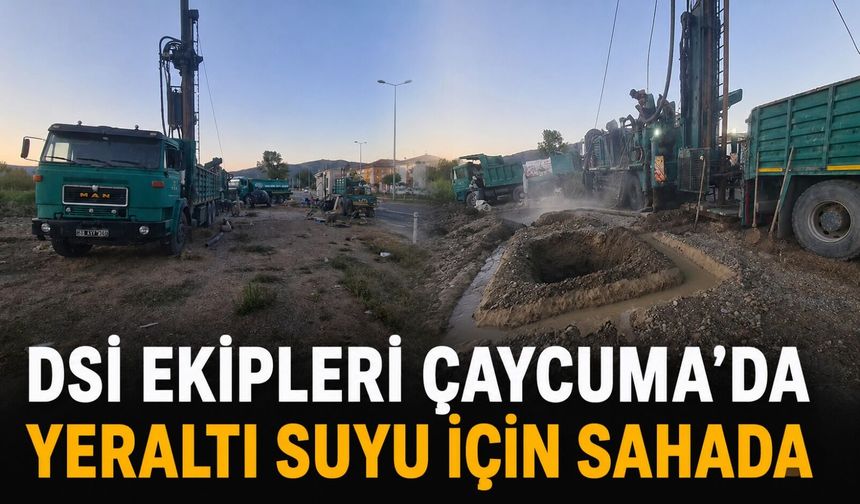 DSİ ekipleri Çaycuma'da yeraltı suyu için sahada