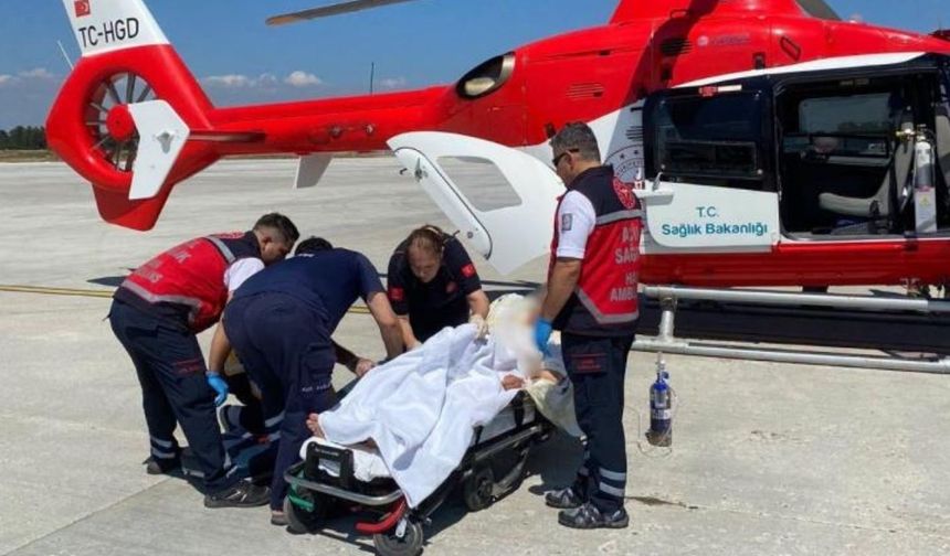 Helikopter ambulans 72 yaşındaki hasta için havalandı